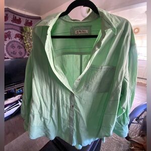 We The Free Mint Stripe Blouse